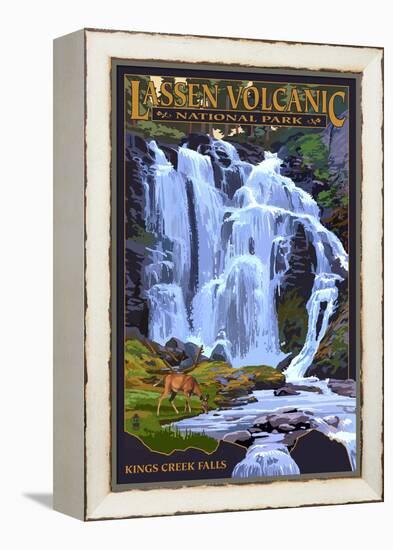 Kings Creek Falls - Lassen Volcanic National Park, CA-Lantern Press-Framed Stretched Canvas