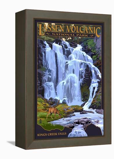 Kings Creek Falls - Lassen Volcanic National Park, CA-Lantern Press-Framed Stretched Canvas