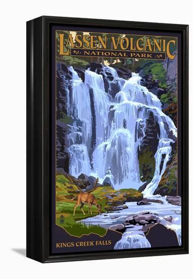 Kings Creek Falls - Lassen Volcanic National Park, CA-Lantern Press-Framed Stretched Canvas