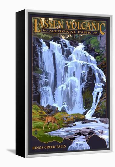 Kings Creek Falls - Lassen Volcanic National Park, CA-Lantern Press-Framed Stretched Canvas