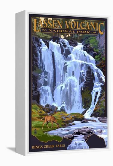 Kings Creek Falls - Lassen Volcanic National Park, CA-Lantern Press-Framed Stretched Canvas