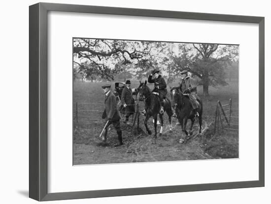 Kings Edward VII of the United Kingdom and Manuel II of Portugal Hunting, 1909-null-Framed Giclee Print