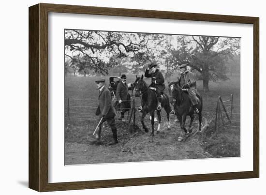 Kings Edward VII of the United Kingdom and Manuel II of Portugal Hunting, 1909-null-Framed Giclee Print