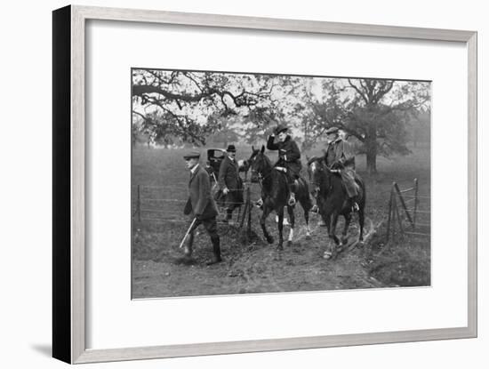 Kings Edward VII of the United Kingdom and Manuel II of Portugal Hunting, 1909-null-Framed Giclee Print