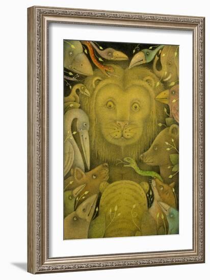 Kings of the Beasts, 2020 (w/c, ink, coloured pencils & graphite on art board)-Wayne Anderson-Framed Giclee Print