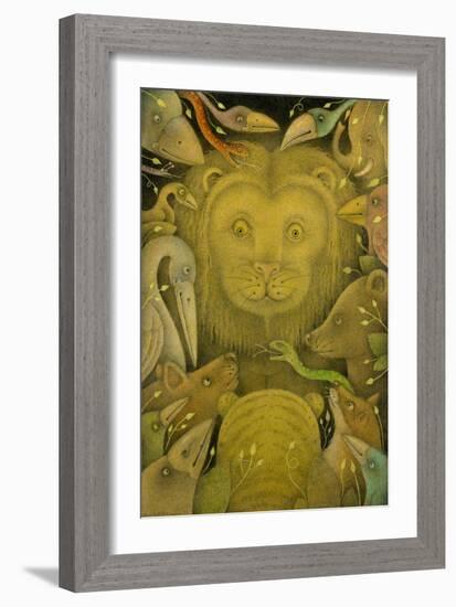 Kings of the Beasts, 2020 (w/c, ink, coloured pencils & graphite on art board)-Wayne Anderson-Framed Giclee Print