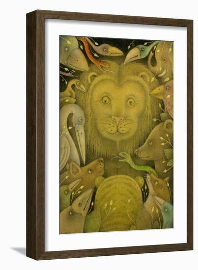 Kings of the Beasts, 2020 (w/c, ink, coloured pencils & graphite on art board)-Wayne Anderson-Framed Giclee Print