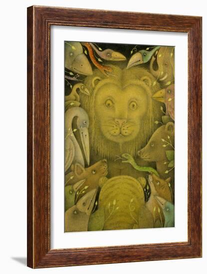 Kings of the Beasts, 2020 (w/c, ink, coloured pencils & graphite on art board)-Wayne Anderson-Framed Giclee Print