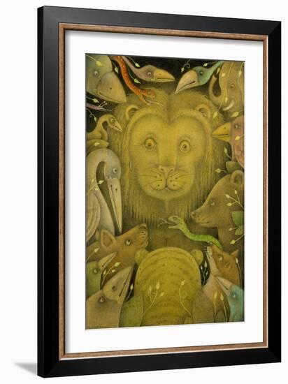 Kings of the Beasts, 2020 (w/c, ink, coloured pencils & graphite on art board)-Wayne Anderson-Framed Giclee Print