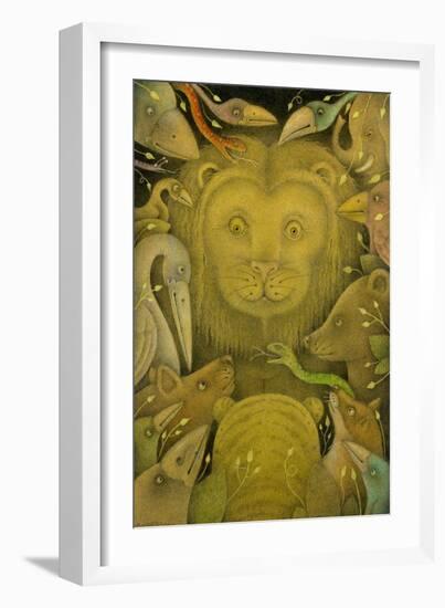 Kings of the Beasts, 2020 (w/c, ink, coloured pencils & graphite on art board)-Wayne Anderson-Framed Giclee Print