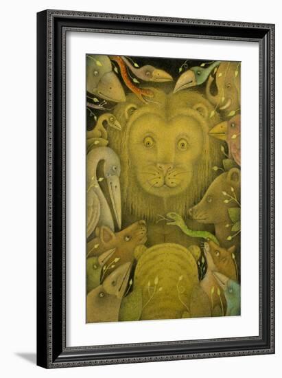 Kings of the Beasts, 2020 (w/c, ink, coloured pencils & graphite on art board)-Wayne Anderson-Framed Giclee Print