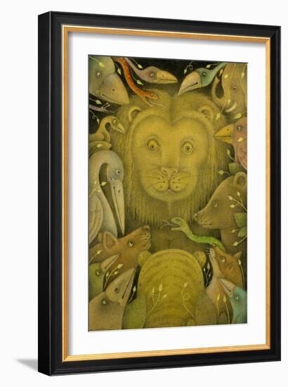 Kings of the Beasts, 2020 (w/c, ink, coloured pencils & graphite on art board)-Wayne Anderson-Framed Giclee Print