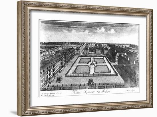 Kings Square in Sohoe, Published by Thomas Glass and Henry Overton I, 1720-1730-Haynes King-Framed Giclee Print