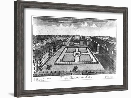 Kings Square in Sohoe, Published by Thomas Glass and Henry Overton I, 1720-1730-Haynes King-Framed Giclee Print