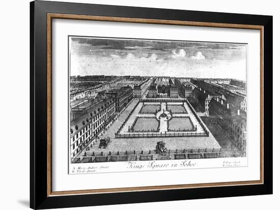 Kings Square in Sohoe, Published by Thomas Glass and Henry Overton I, 1720-1730-Haynes King-Framed Giclee Print