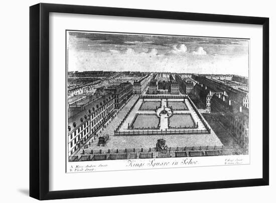 Kings Square in Sohoe, Published by Thomas Glass and Henry Overton I, 1720-1730-Haynes King-Framed Giclee Print