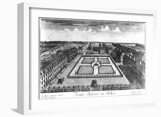 Kings Square in Sohoe, Published by Thomas Glass and Henry Overton I, 1720-1730-Haynes King-Framed Giclee Print