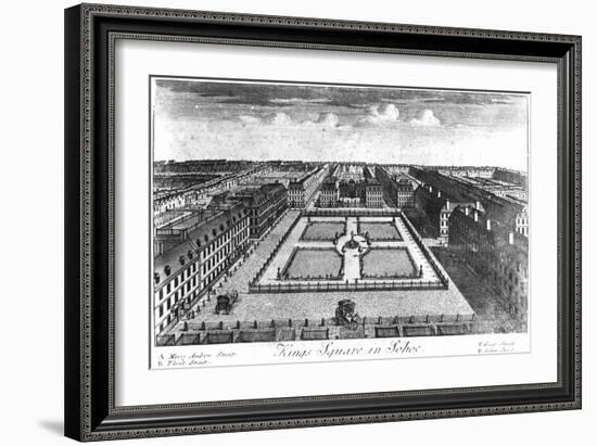 Kings Square in Sohoe, Published by Thomas Glass and Henry Overton I, 1720-1730-Haynes King-Framed Giclee Print