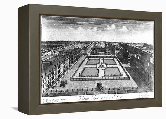 Kings Square in Sohoe, Published by Thomas Glass and Henry Overton I, 1720-1730-Haynes King-Framed Premier Image Canvas