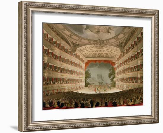 Kings Theatre Opera House, Engraved by J. Bluck, Pub. by Ackermann's 'Repository of Arts-Thomas Rowlandson-Framed Giclee Print