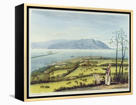 Kingston and Port Royal from Windsor Farm, from 'A Pictureseque Tour of the Island of Jamaica'-James Hakewill-Framed Premier Image Canvas