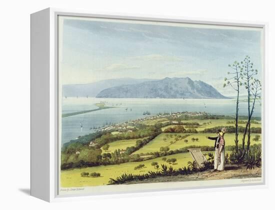 Kingston and Port Royal from Windsor Farm, from 'A Pictureseque Tour of the Island of Jamaica'-James Hakewill-Framed Premier Image Canvas