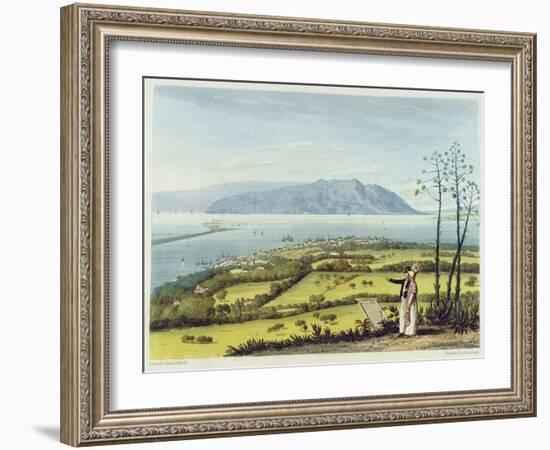 Kingston and Port Royal from Windsor Farm, from 'A Pictureseque Tour of the Island of Jamaica'-James Hakewill-Framed Giclee Print