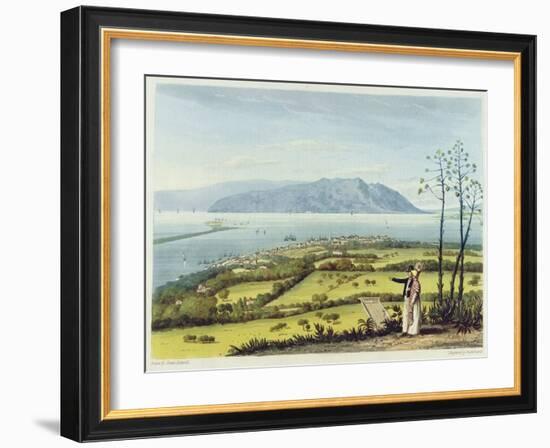 Kingston and Port Royal from Windsor Farm, from 'A Pictureseque Tour of the Island of Jamaica'-James Hakewill-Framed Giclee Print