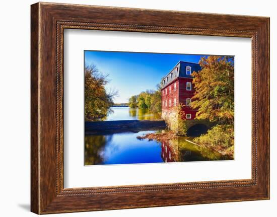 Kingston Mill Fall Scenic New Jersey-George Oze-Framed Photographic Print