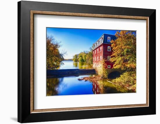 Kingston Mill Fall Scenic New Jersey-George Oze-Framed Photographic Print