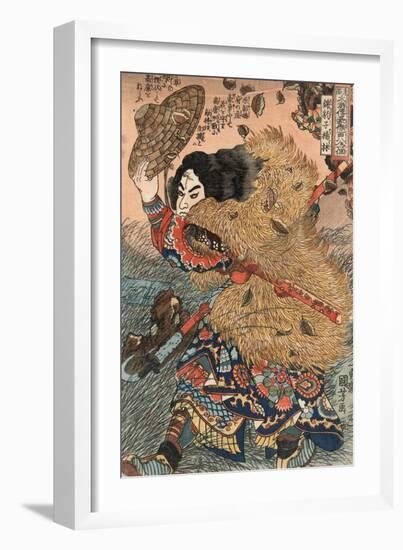 Kinhyoshi Yorin, Hero of the Suikoden-Kuniyoshi Utagawa-Framed Art Print