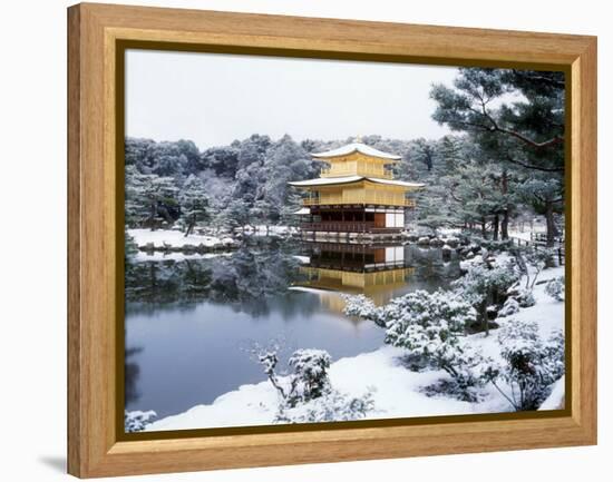 Kinkakuji Temple in Snow-null-Framed Premier Image Canvas