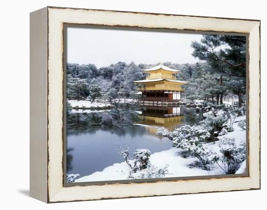 Kinkakuji Temple in Snow-null-Framed Premier Image Canvas