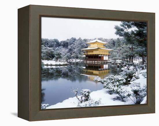 Kinkakuji Temple in Snow-null-Framed Premier Image Canvas