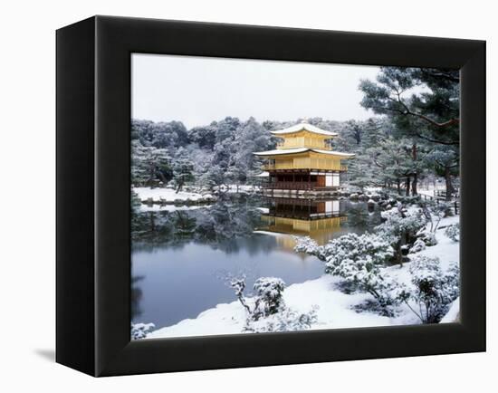 Kinkakuji Temple in Snow-null-Framed Premier Image Canvas