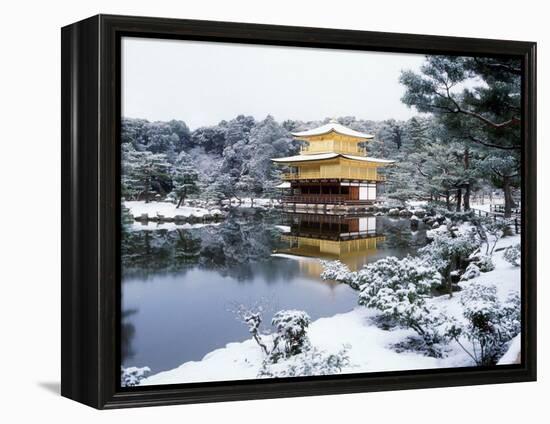 Kinkakuji Temple in Snow-null-Framed Premier Image Canvas