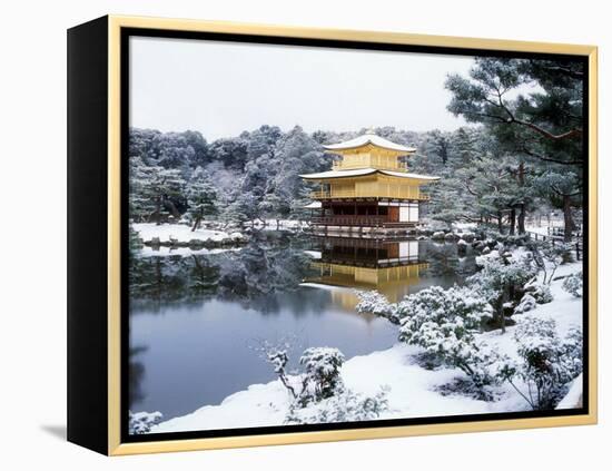 Kinkakuji Temple in Snow-null-Framed Premier Image Canvas