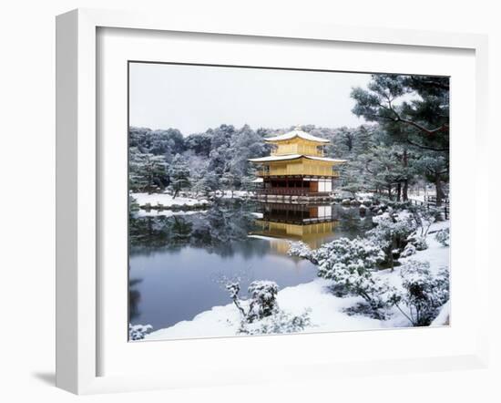 Kinkakuji Temple in Snow-null-Framed Photographic Print