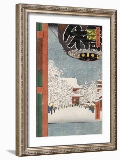 Kinryuzan Temple at Asakusa, from the Series 'One Hundred Views of Famous Places in Edo'-Ando Hiroshige-Framed Giclee Print