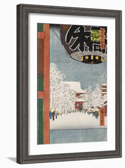 Kinryuzan Temple at Asakusa, from the Series 'One Hundred Views of Famous Places in Edo'-Ando Hiroshige-Framed Giclee Print