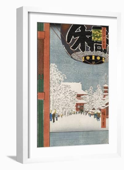 Kinryuzan Temple at Asakusa, from the Series 'One Hundred Views of Famous Places in Edo'-Ando Hiroshige-Framed Giclee Print