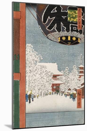 Kinryuzan Temple at Asakusa, from the Series 'One Hundred Views of Famous Places in Edo'-Ando Hiroshige-Mounted Giclee Print