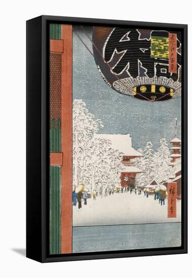 Kinryuzan Temple at Asakusa, from the Series 'One Hundred Views of Famous Places in Edo'-Ando Hiroshige-Framed Premier Image Canvas