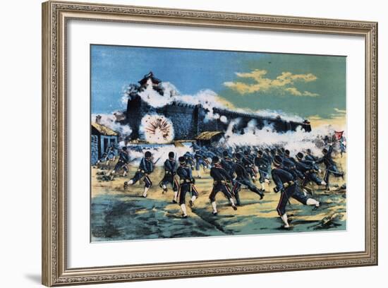 Kinshou Attack, 1895, First Sino-Japanese War-null-Framed Giclee Print