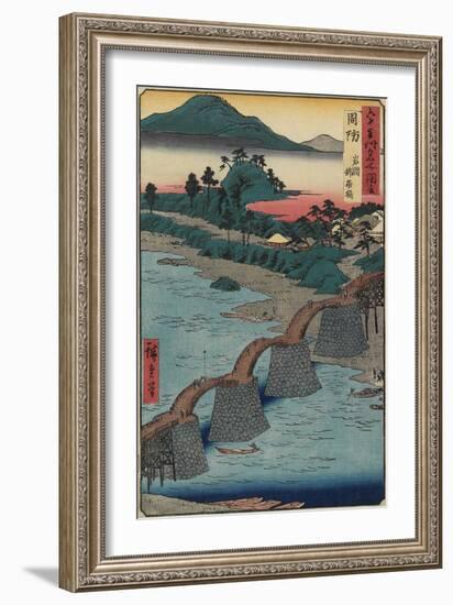 Kintai Bridge at Iwakuni, Suo_Province, December 1853-Utagawa Hiroshige-Framed Giclee Print