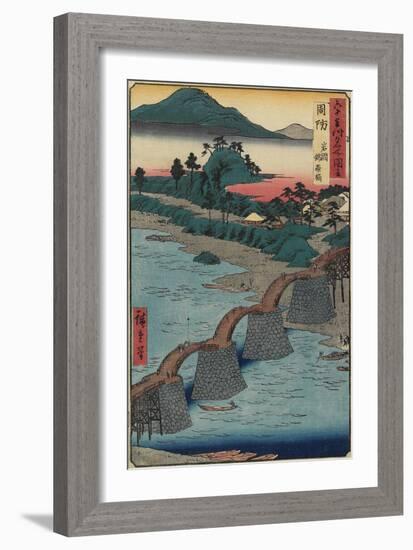 Kintai Bridge at Iwakuni, Suo_Province, December 1853-Utagawa Hiroshige-Framed Giclee Print