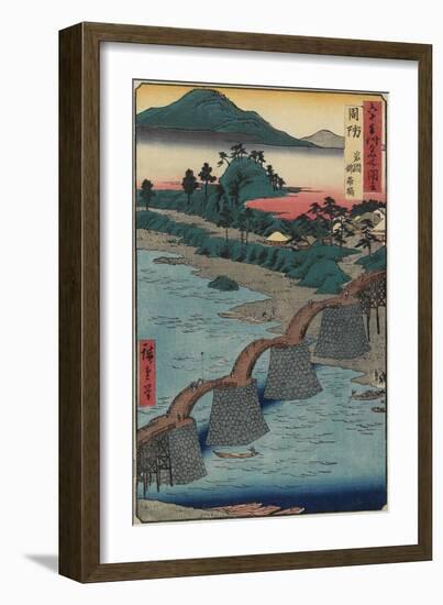 Kintai Bridge at Iwakuni, Suo_Province, December 1853-Utagawa Hiroshige-Framed Giclee Print