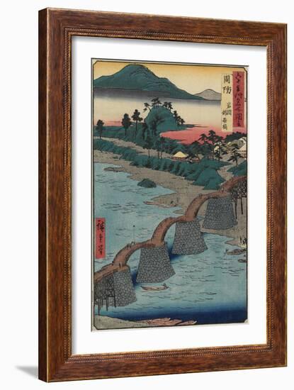 Kintai Bridge at Iwakuni, Suo_Province, December 1853-Utagawa Hiroshige-Framed Giclee Print