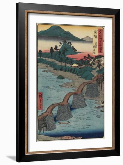 Kintai Bridge at Iwakuni, Suo_Province, December 1853-Utagawa Hiroshige-Framed Giclee Print