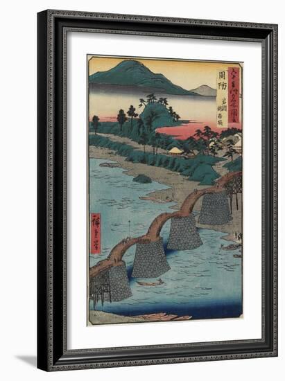 Kintai Bridge at Iwakuni, Suo_Province, December 1853-Utagawa Hiroshige-Framed Giclee Print